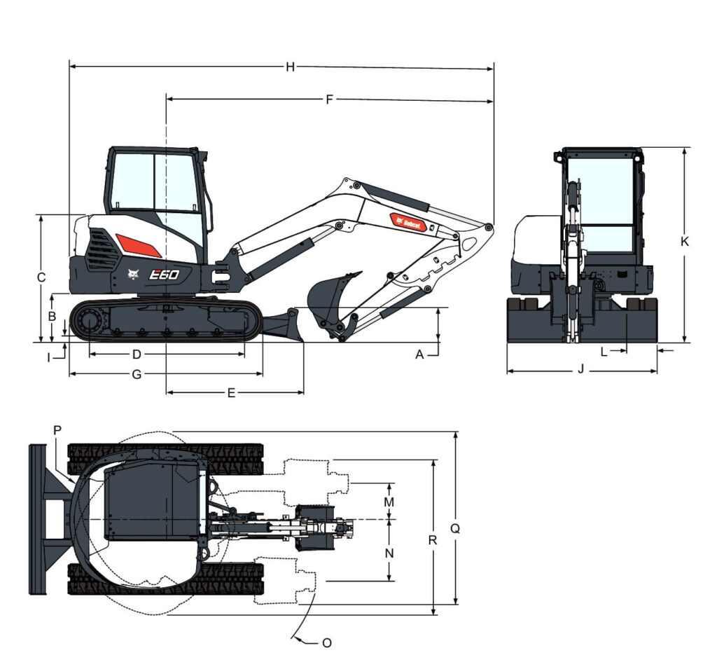 mini bager bobcat e60 razmeri
